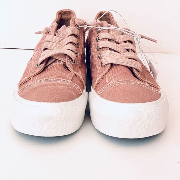NWT Blowfish Malibu LEXINE 7.5 Dusty Pink Distressed Stitched Platform Sneakers - Picture 11 of 15